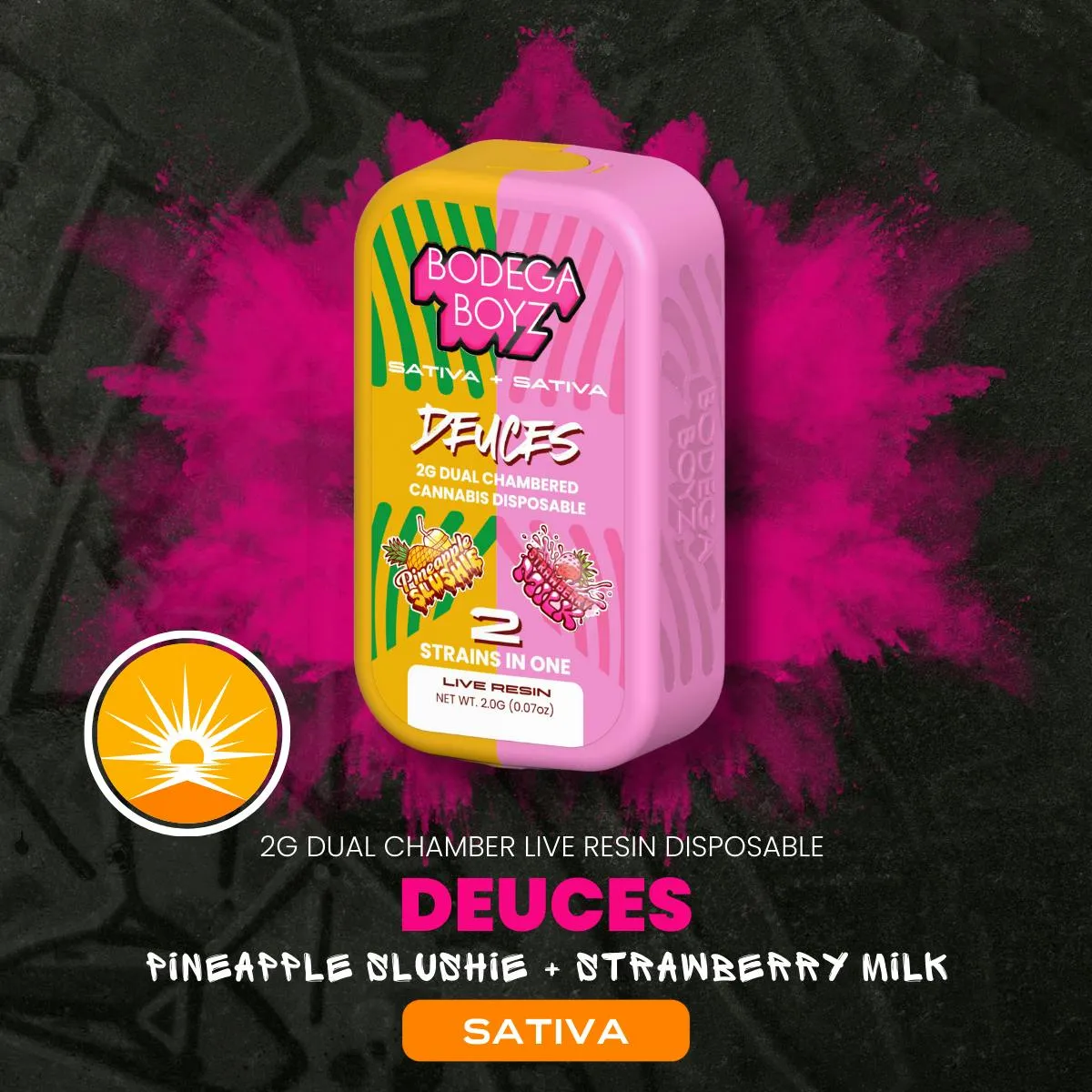 Deuces Pineapple Slushie x Strawberry Milk Live Resin Vape | OK
